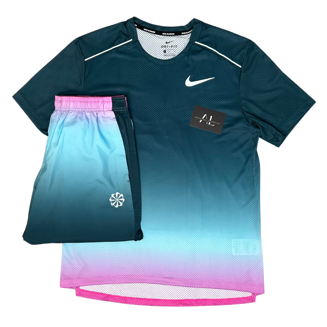 nike miler gradient set | blue & pink