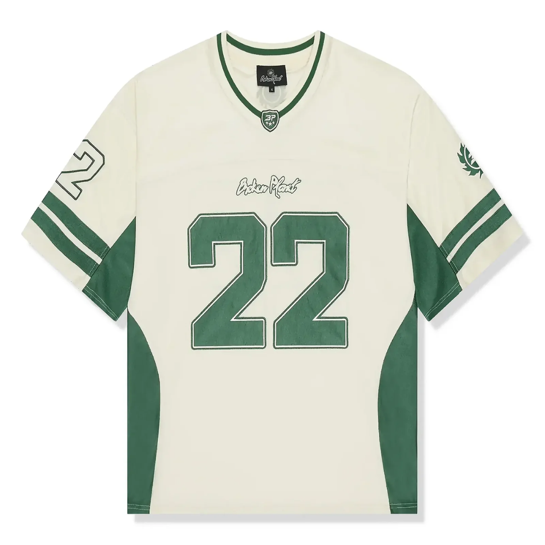 broken planet jersey 'beige & green'