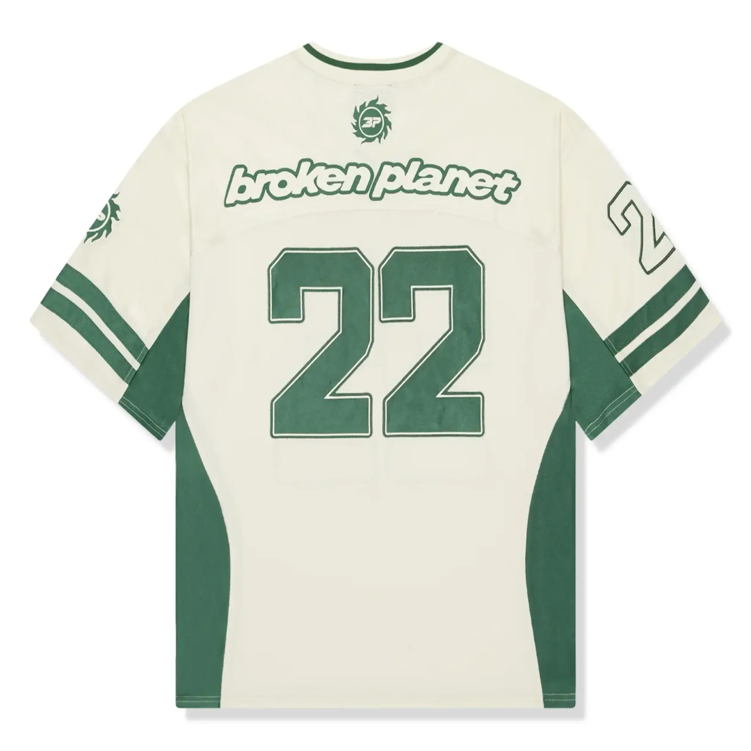 broken planet jersey 'beige & green'