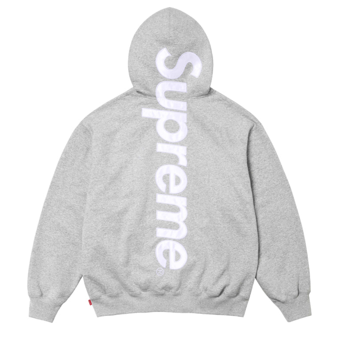 supreme satin applique hoodie 'grey'