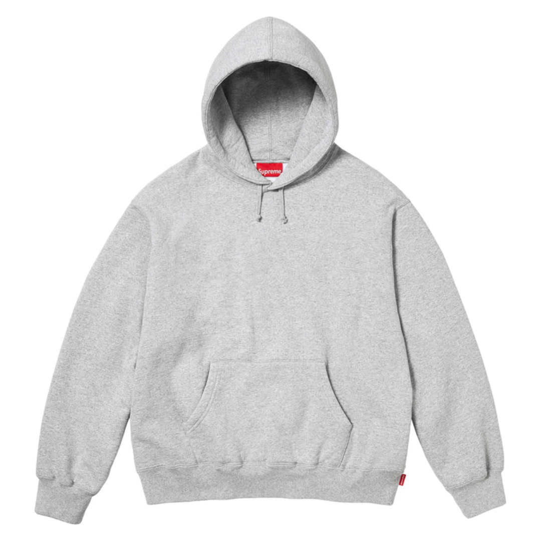 supreme satin applique hoodie 'grey'