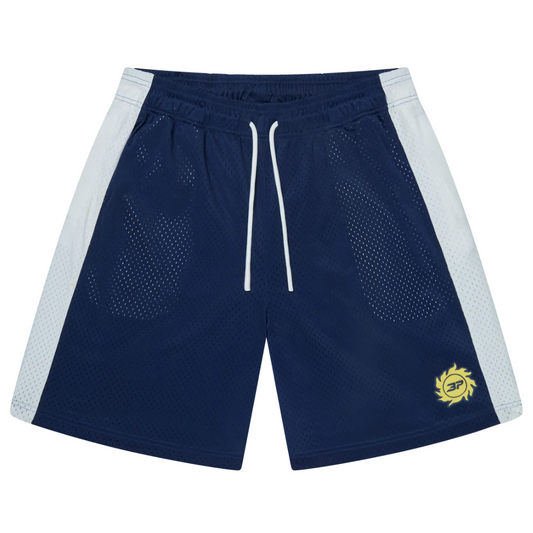 broken planet mesh shorts 'navy & white'