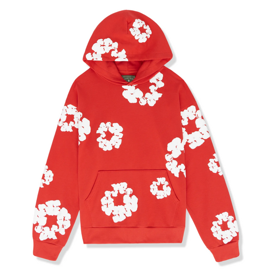 denim tears - the cotton wreath 'red' hoodie