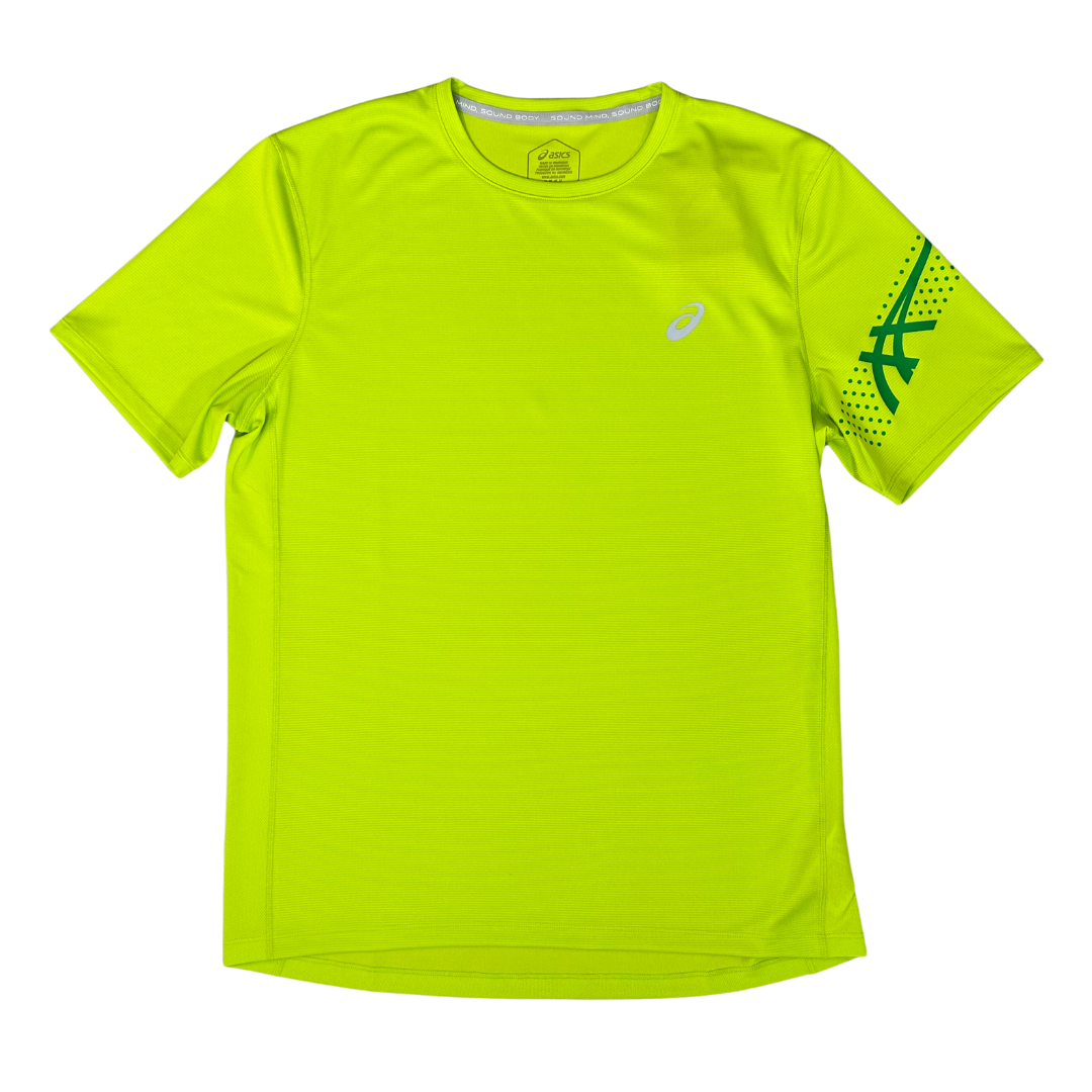 asics icon t-shirt | lime green