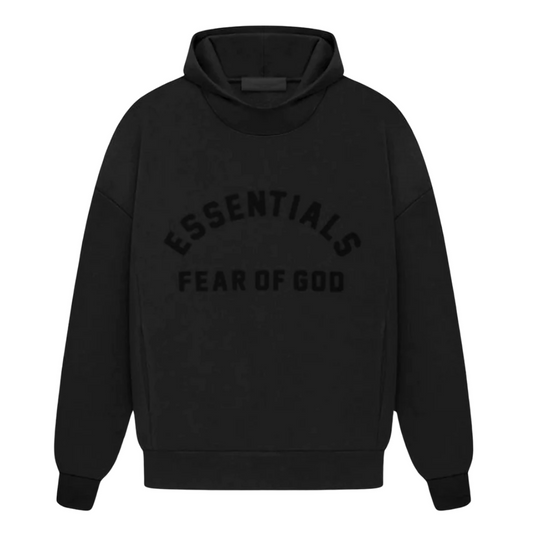 fear of god essentials hoodie (ss23) - black