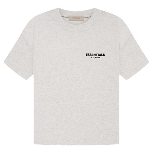 fear of god essentials tee (ss22) - heather oatmeal