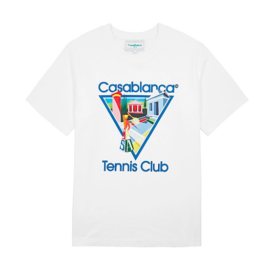 casablanca t-shirt - tennis club icon 'white'
