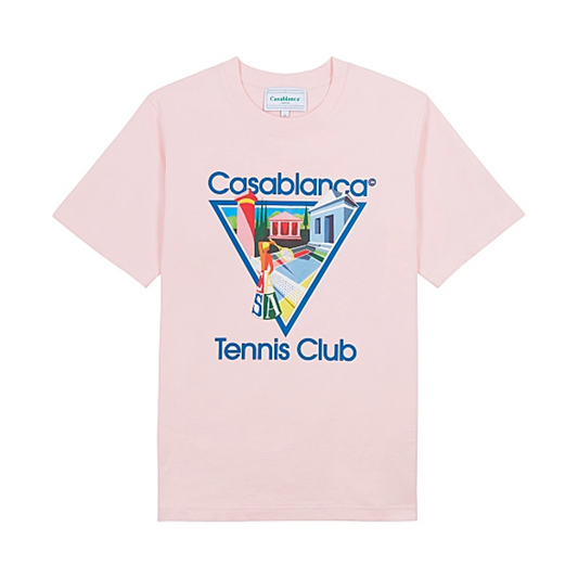 casablanca t-shirt - tennis club 23 'pink'