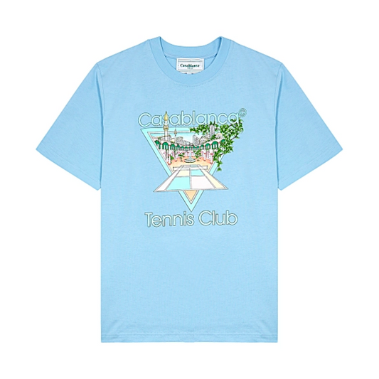 casablanca t-shirt - tennis club 'baby blue'