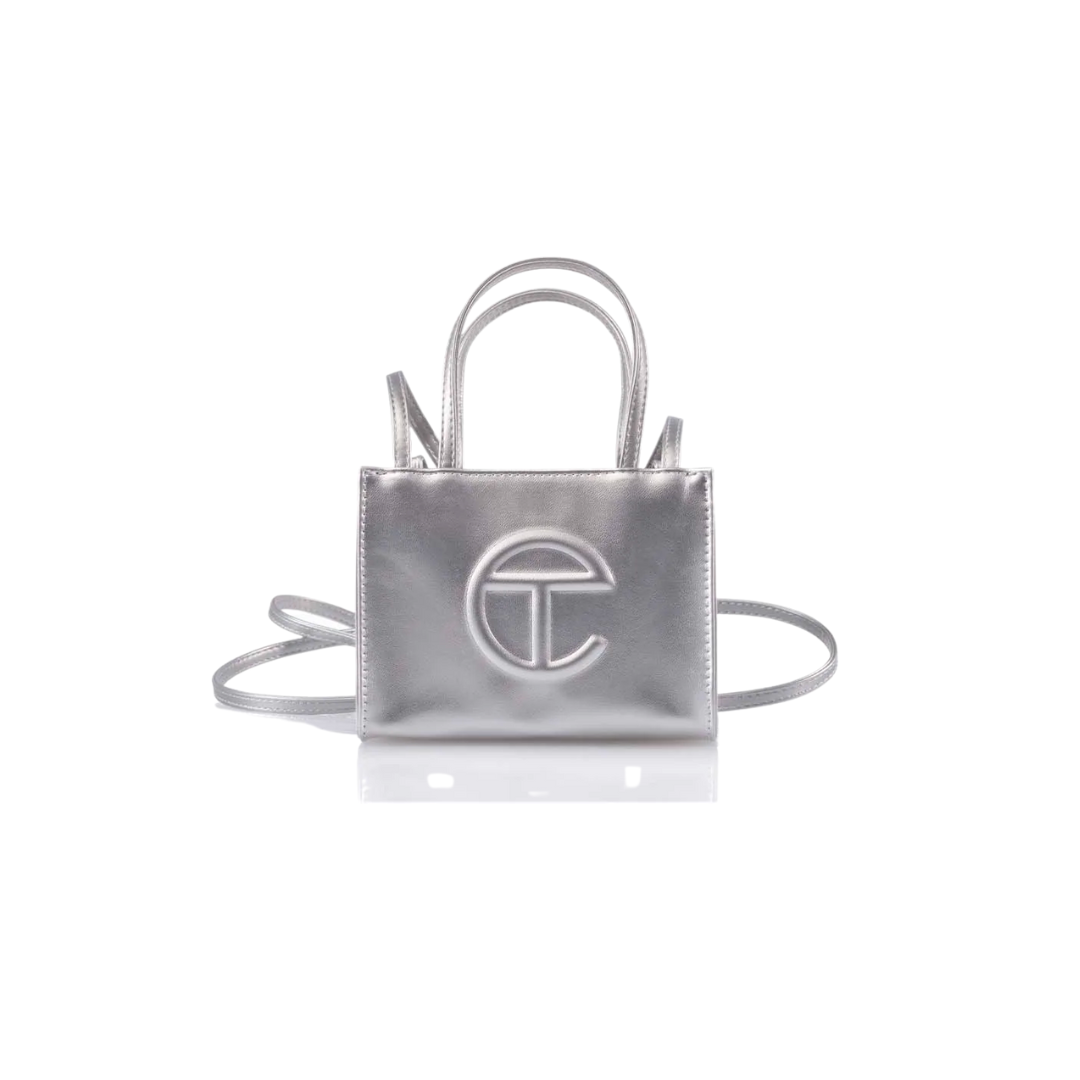 telfar shopping bag - silver