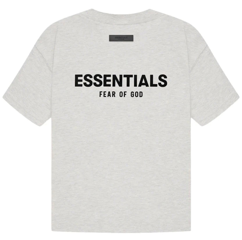 fear of god essentials tee (ss22) - light heather